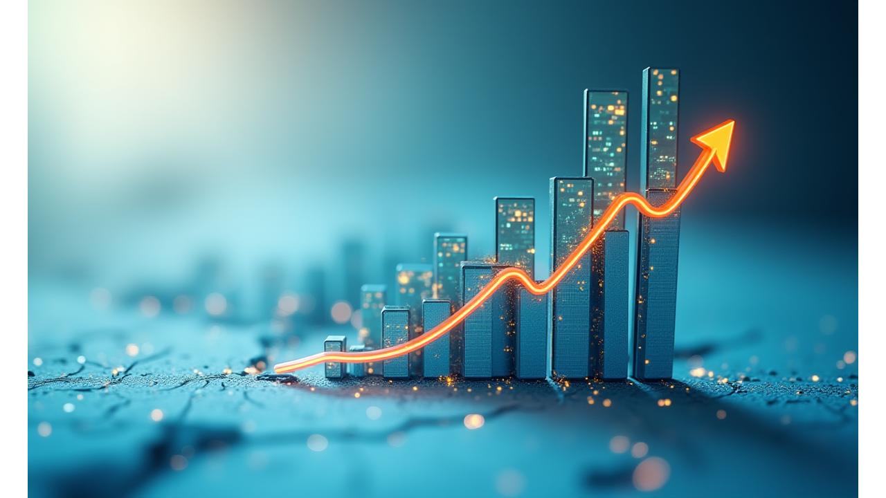 Graphiques financiers et documents de fusion-acquisition montrant des résultats positifs et des courbes de croissance